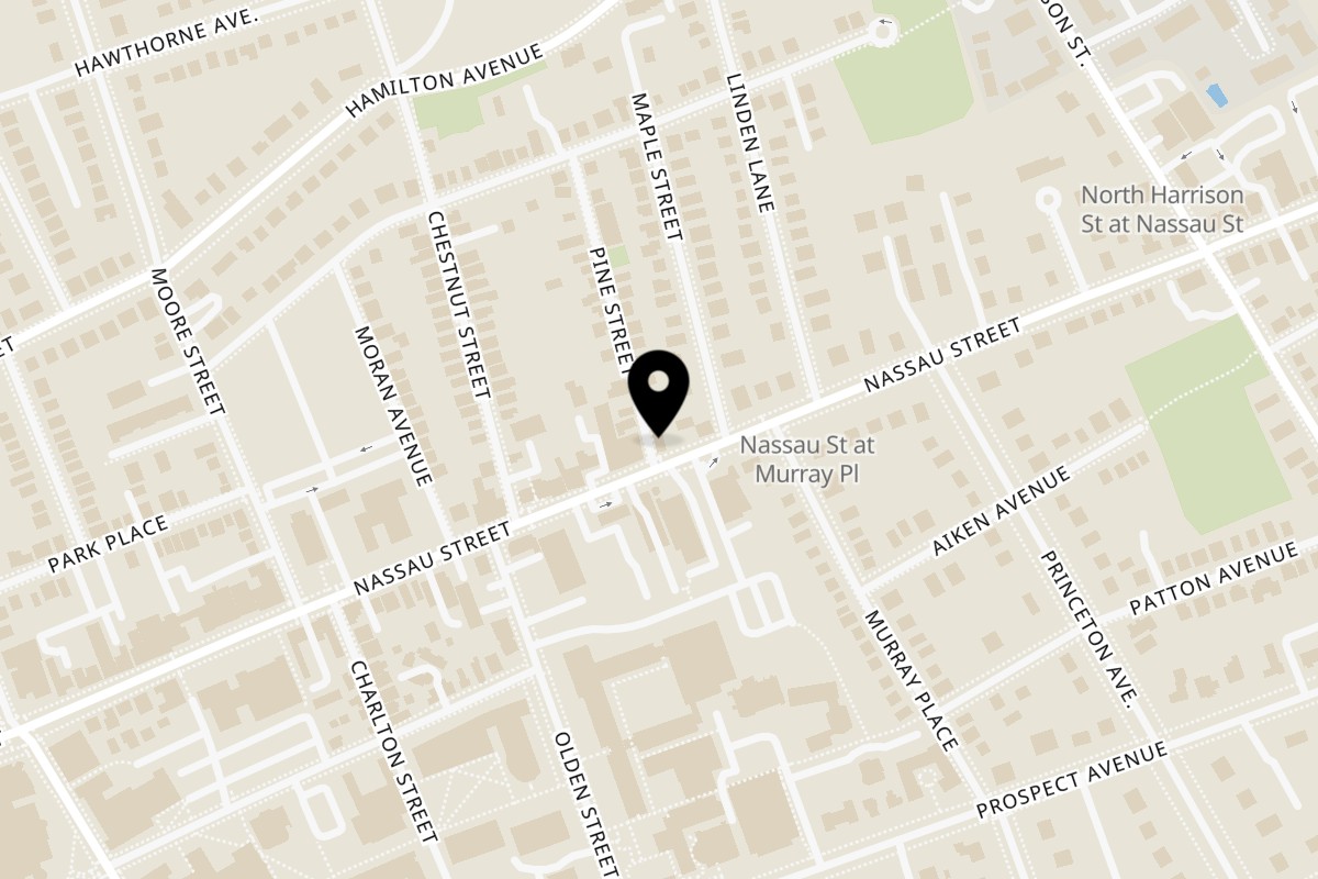 Map showing the location of Amazing Thai on 260 Nassau St in Princeton